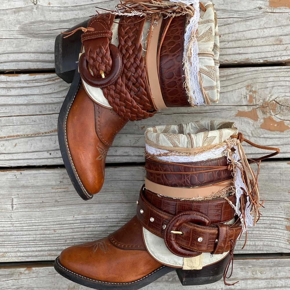 UPCycled Cowgirl Boots Size 6.5 cowboy boots